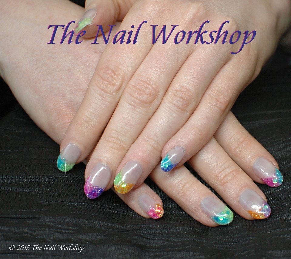 Acrylic Encapsulted Rainbow Nails